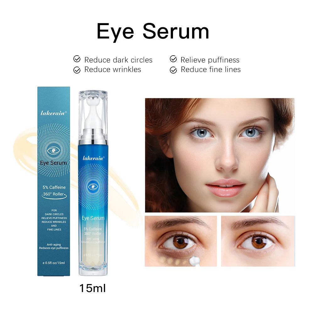 5% Caffeine Eye Serum & Under-Eye Roller – 15ml | Lakerain Caffeine Eye Serum Qst 15ml