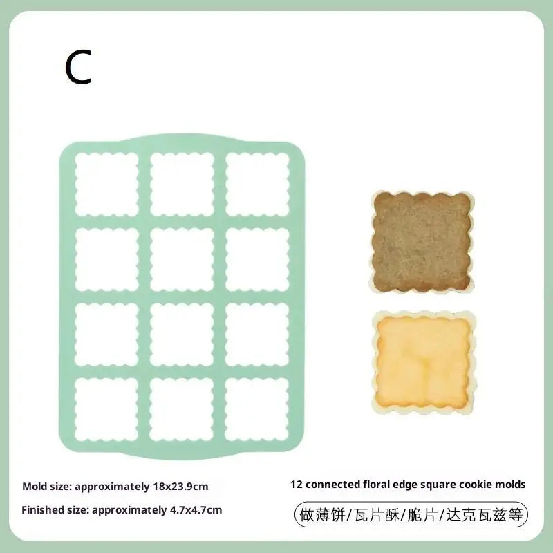Silicone Dacquoise & Cookie Mold – Japanese Cake Decorating Silicone Baking Mold Qst C