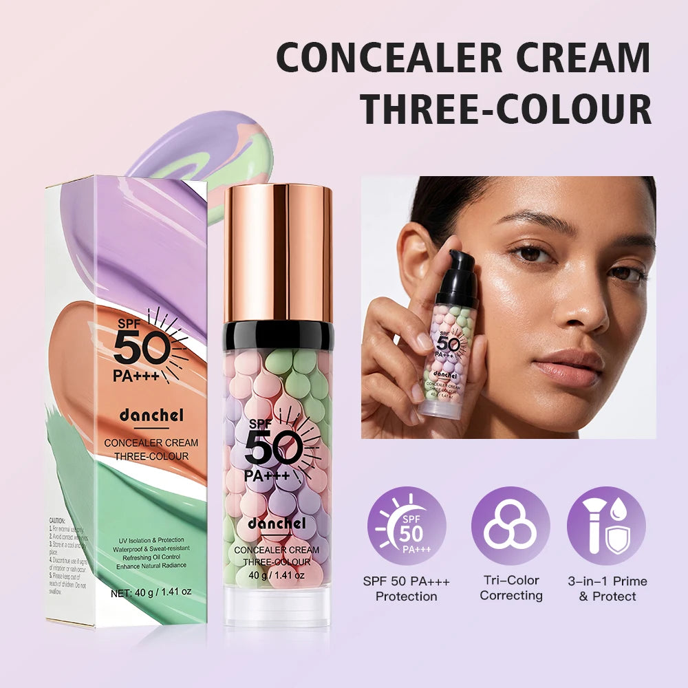Tricolor 3-in-1 Correction Primer – Moisturizing Makeup Base Makeup Primer Qst