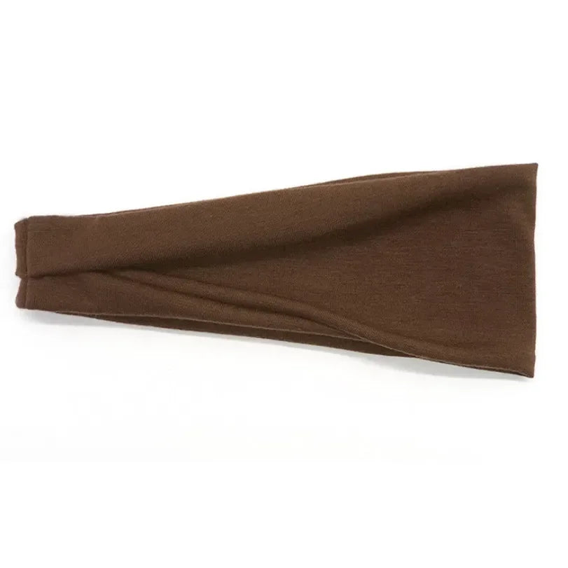 Women's Twisted Knot Cotton Wide Turban Headband – 19 Colors Turban Headband Qme Coffee 10cm-22cm