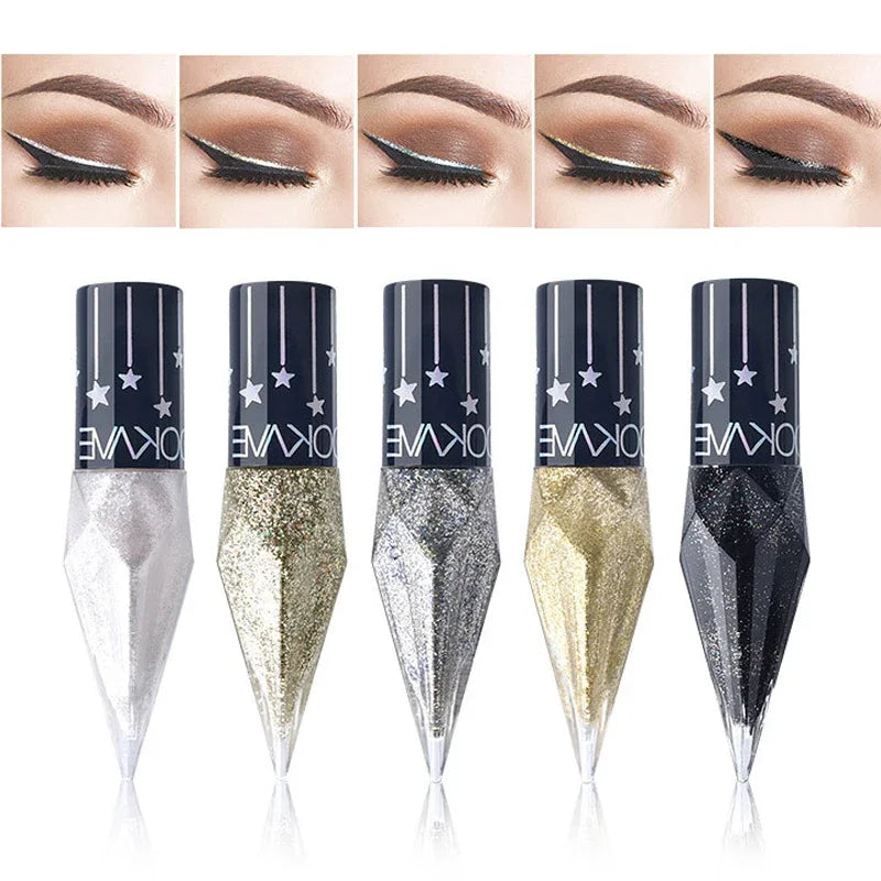 5-Color Diamond Glitter Liquid Eyeliner Set – Waterproof Glitter Liquid Eyeliner Qme