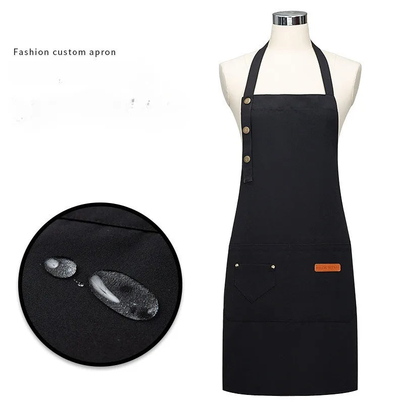 Waterproof Cotton Kitchen Apron | Restaurant & Work Uniform Waterproof Work Apron Qme