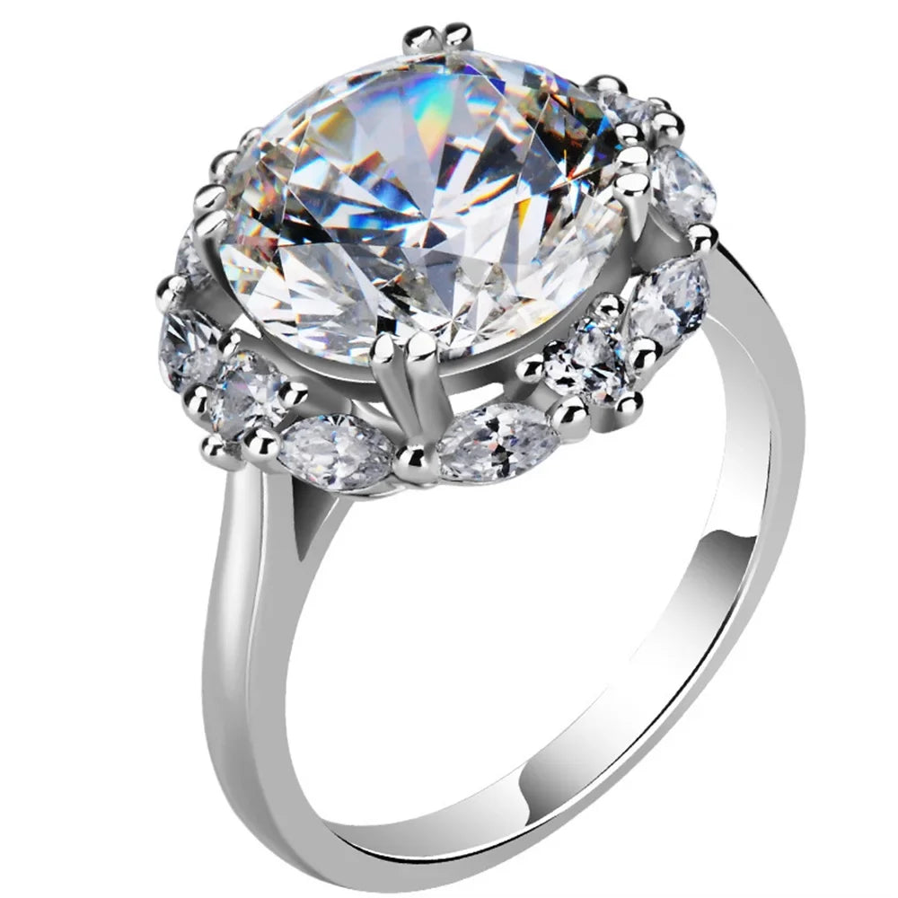 5-Carat Cubic Zirconia Statement Ring | Adjustable Band Fashion Statement Ring Qme