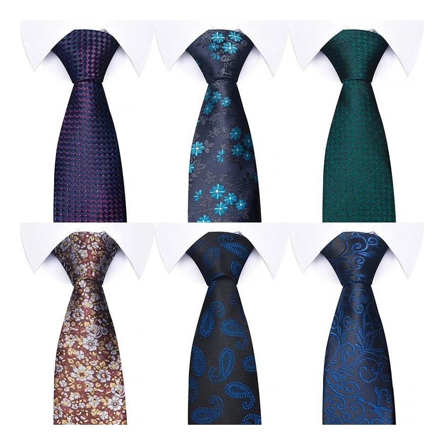 VanGise 100% Silk Printed Necktie for Men – 46 Colors Silk Necktie Qme