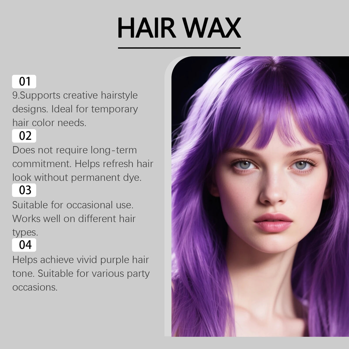 Purple Temporary Hair Color Cream – Matte Pomade for Men & Women Hair Color Pomade Qst