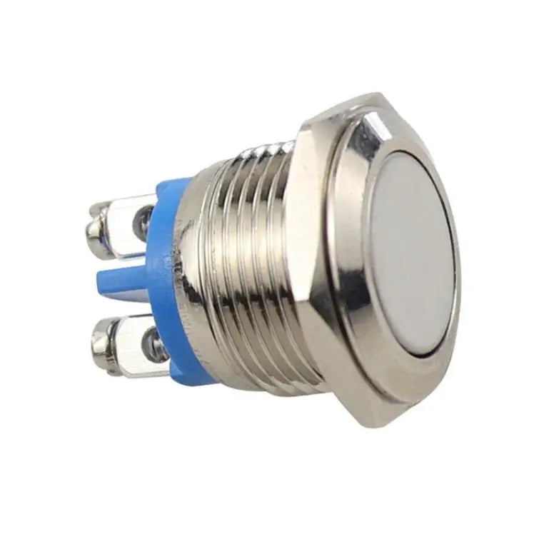 Waterproof Metal LED Push Button Switch 16mm Momentary 12V Push Button Switch Qme flat head