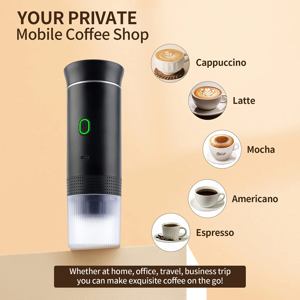 3-in-1 Wireless Portable Capsule Espresso Coffee Maker Portable Espresso Maker Qst