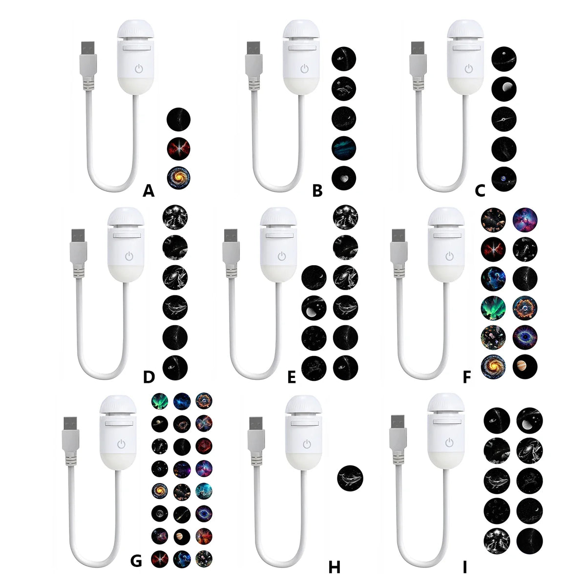 2-in-1 Galaxy Projector Night Light | 9 Colors USB Starry Galaxy Night Projector Qme