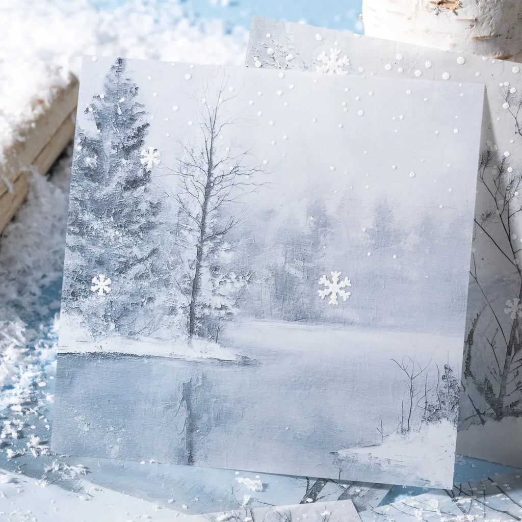 3D Snowflake Sticker Sheets | Winter DIY Snow Particle Pack Craft Sticker Pack Qme