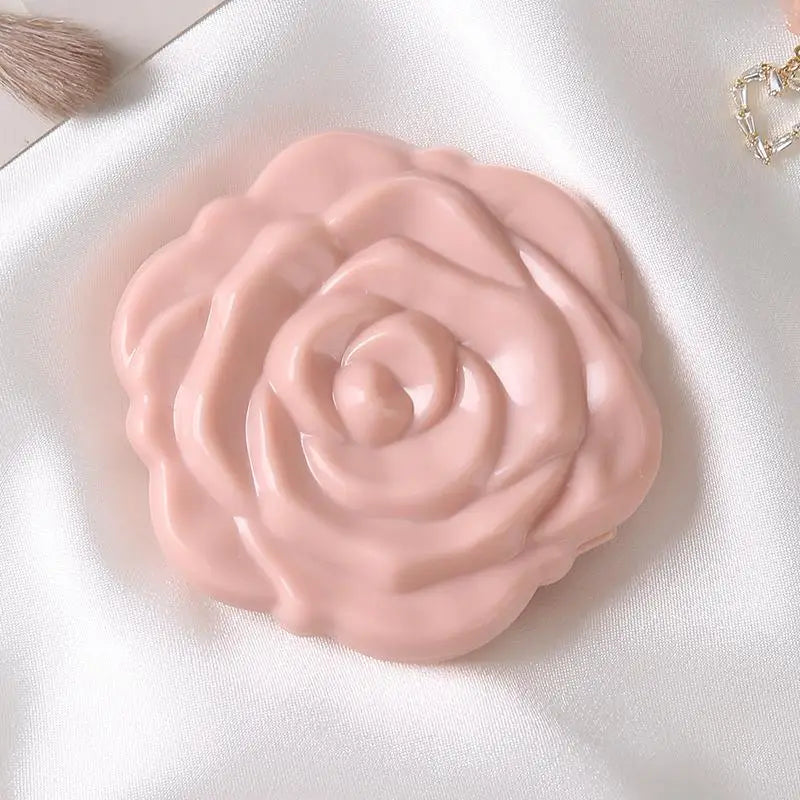 Double-Sided Rose Pocket Mirror – Compact Makeup Mirror Compact Pocket Mirror Qst B Light pink