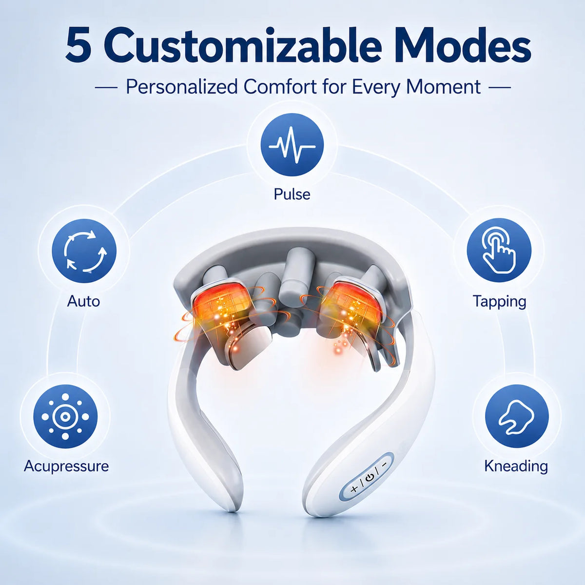 PAQIN Smart Neck Massager – 5 Modes, Portable Ergonomic Neck Massager Qst