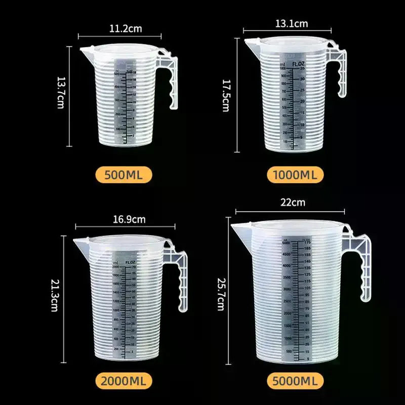 Graduated Plastic Beaker – Chemical-Resistant Measuring Cylinder Measuring Beaker Qme
