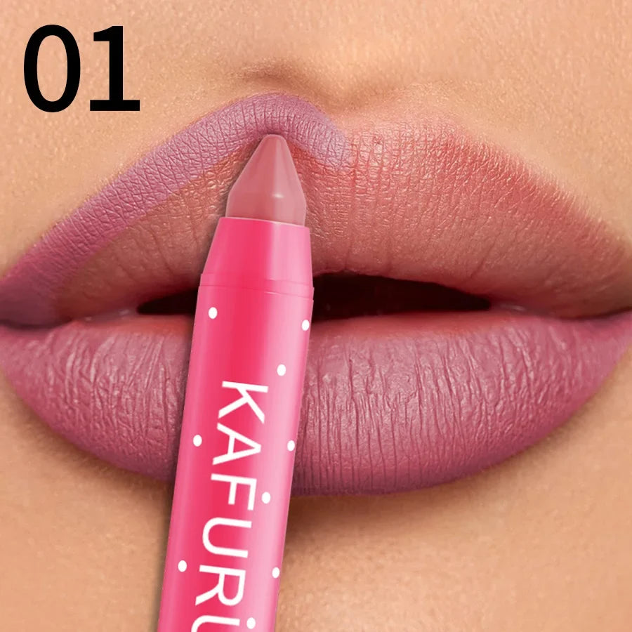 15-Color Waterproof Matte Lip Liner Pencil & Tint | Qme Lip Liner Pencil Qme 01