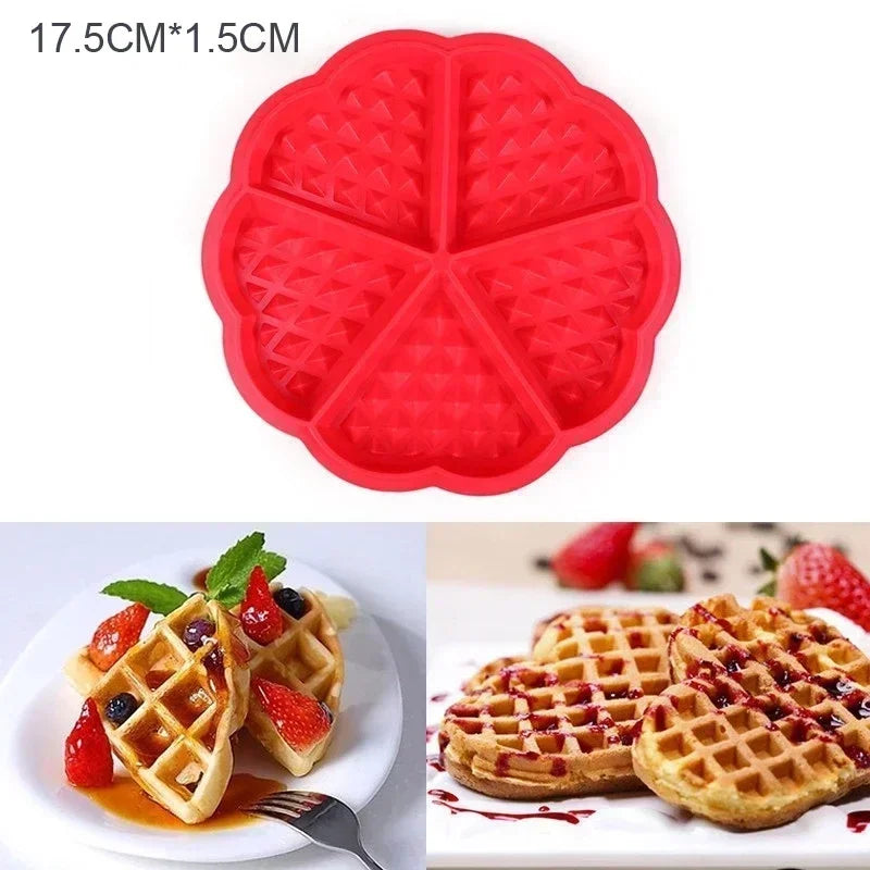 Silicone Heart Waffle Mold – Non-Stick Cake & Chocolate Mould Silicone Baking Mold Qme