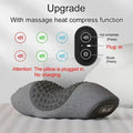 Electric Neck Massage Pillow – Heating Vibration Cervical Support Neck Massage Pillow Qst Upgraded Dark Grey