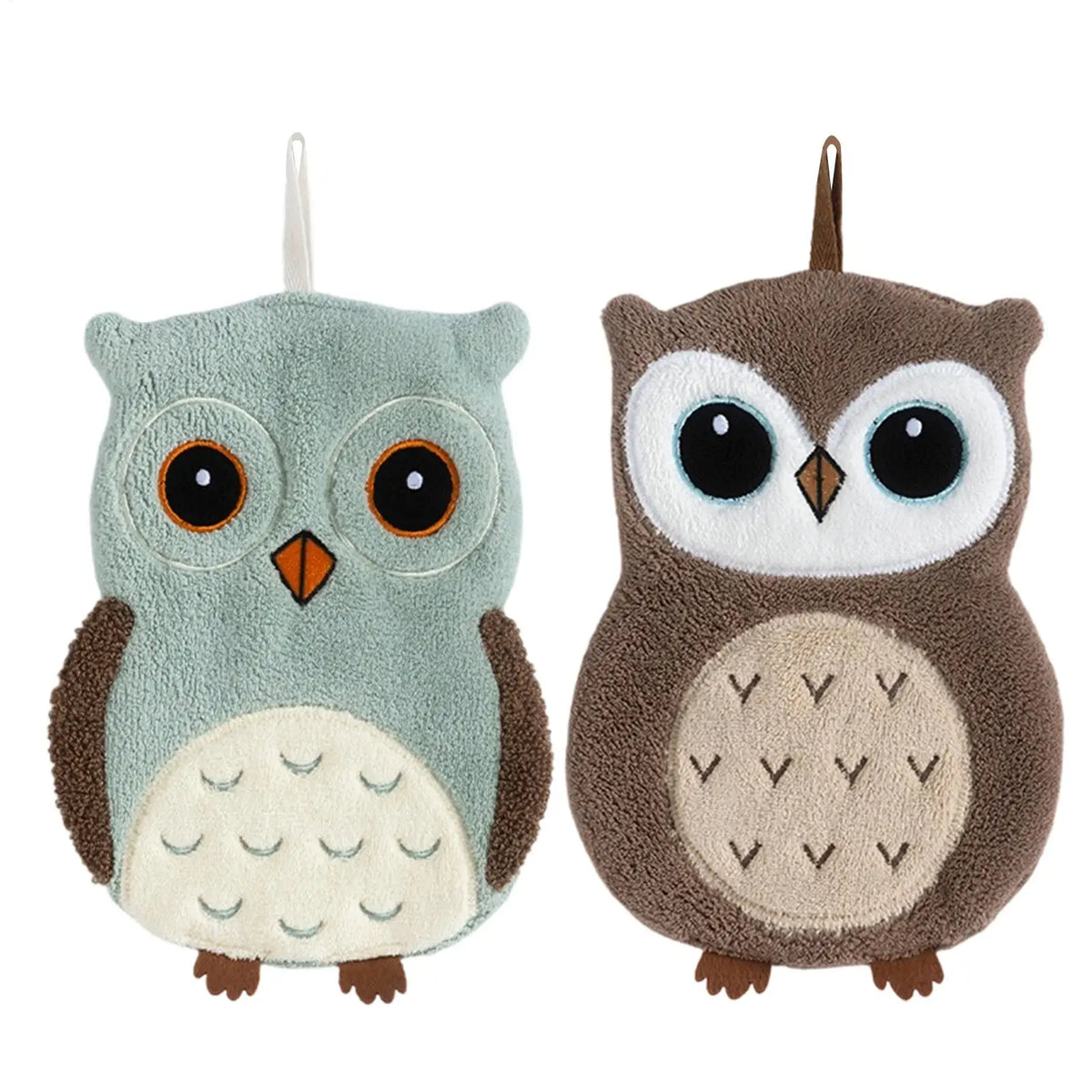 Owl Animal Print Hand Towel – Absorbent Hanging Bath & Kitchen Decorative Hand Towel Qst