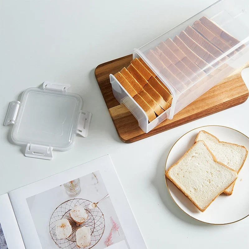 Airtight Bread Box Clear Loaf Container with Drawer Lid Bread Storage Box Qme