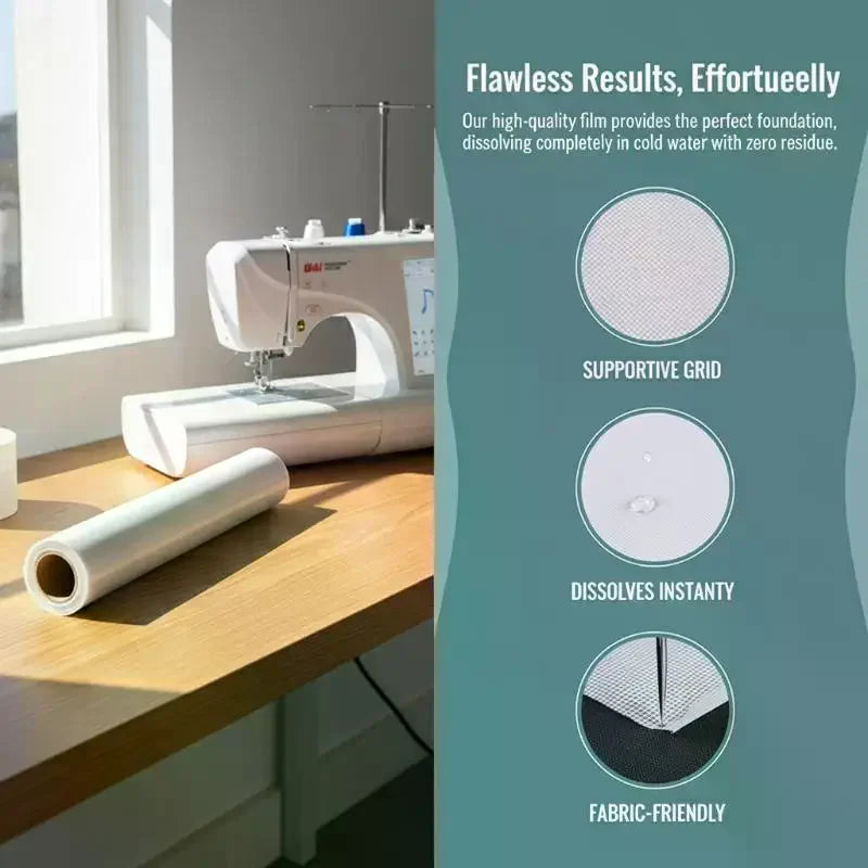 Water Soluble Topping Film Machine Embroidery Stabilizer 10 Yd Embroidery Stabilizer Film Qme