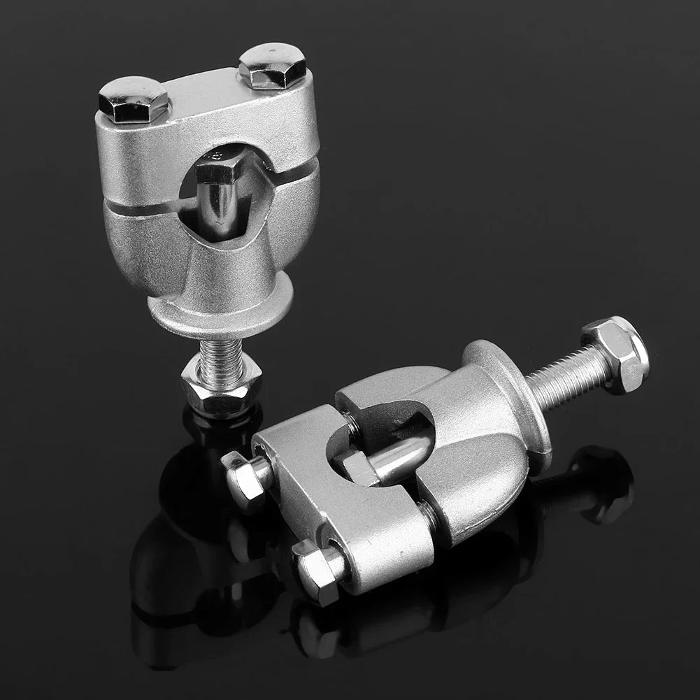 Silver 7/8" Handlebar Riser Clamp Mount for ATV & Motorcycle Handlebar Riser Clamp Qme Silver