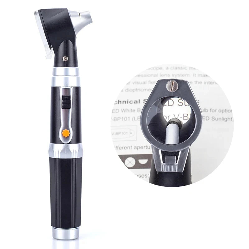 LED Otoscope Ear Inspection Set – 3X Magnification, 4 Tips LED Otoscope Set Qst