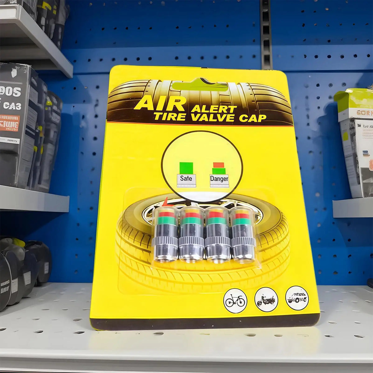 Tire Pressure Monitoring Valve Caps – 4-Pack Color Sensor Tire Pressure Caps Qme