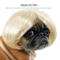 Funny Cat & Dog Wig Bangs Adjustable Pet Halloween Costume Pet Costume Wig Qme WHITE China Mainland