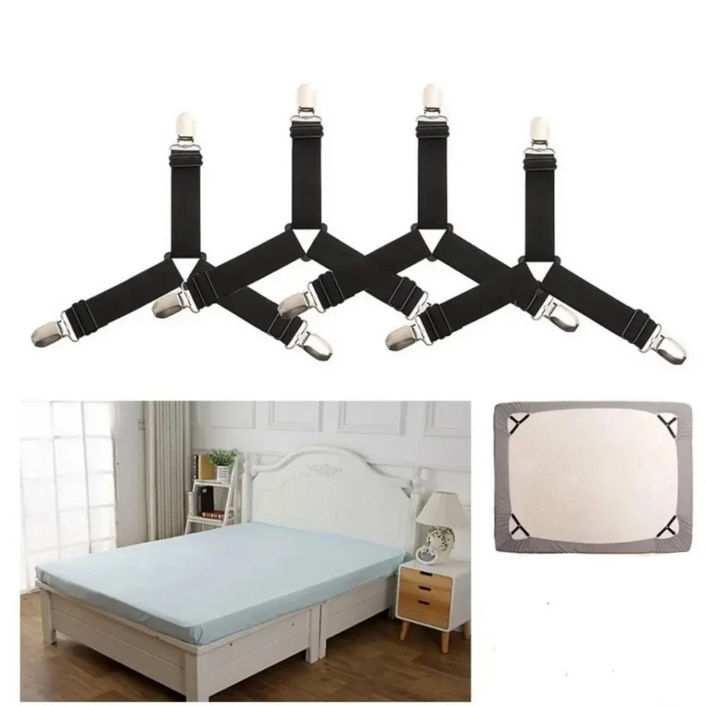 Triangle Bed Sheet Holders – Adjustable Elastic Clips 4PCS Bed Sheet Holders Qme