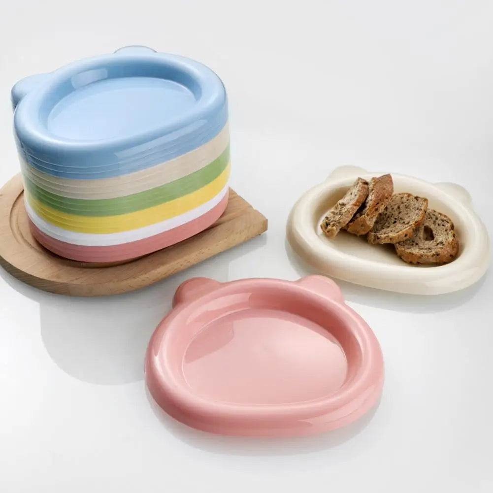 Cat-Shaped Wide Shallow Pet Food Bowl – Anti-Spill Cat Food Bowl Qme