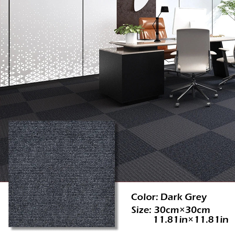 Self-Adhesive Carpet Tiles 30x30cm – Non-Slip Floor Mat Carpet Floor Tile Qst dark grey 30X30cm-20pcs
