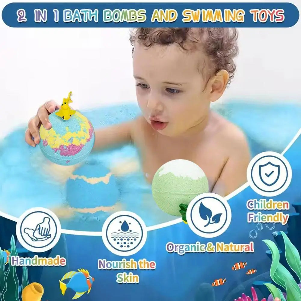 Surprise Bath Bombs with Hidden Toy – Ocean Color Changing Spa Ball Surprise Bath Bomb Set Qme