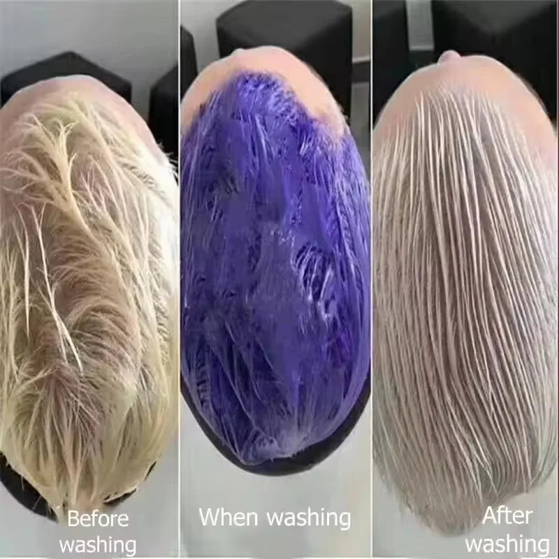 Color-Fixing Purple Shampoo for Gray & Bleached Hair Hair Toning Shampoo Qme