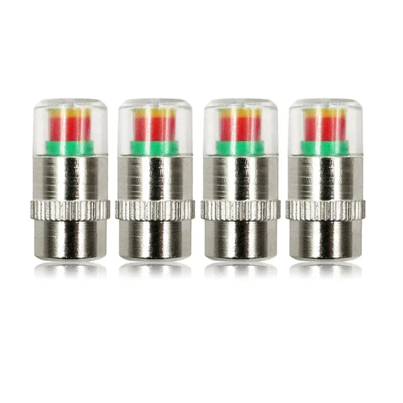 Tire Pressure Indicator Valve Caps | 2.2–2.4 Bar Monitor Tire Pressure Monitor Qme 4PCS