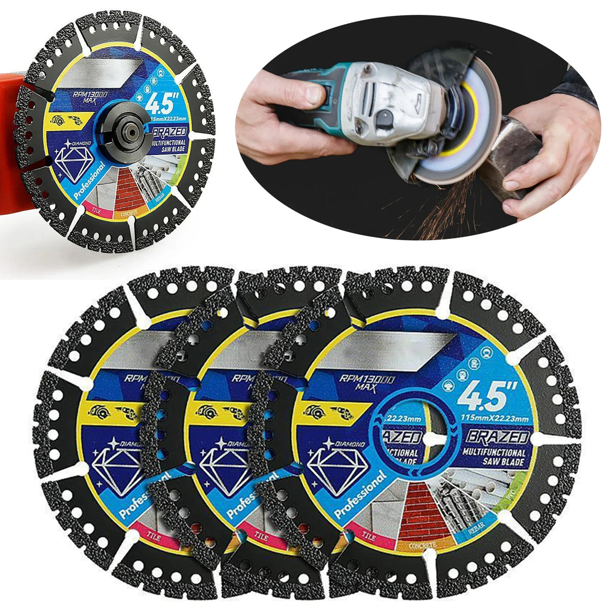 Multi-Material Cutting Blade for Angle Grinder – Metal, Tile & Stone Angle Grinder Blade Qme