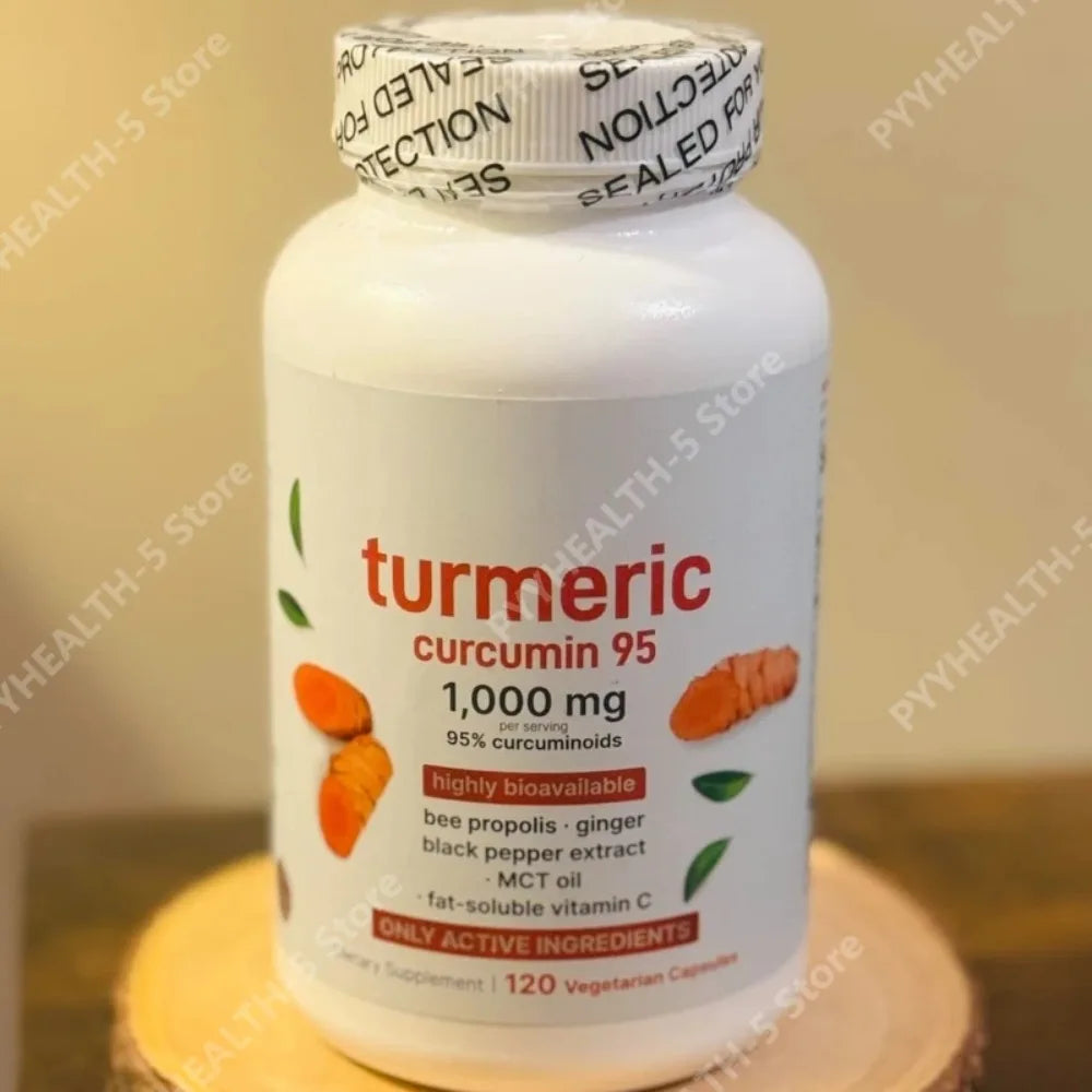 Turmeric Curcumin 1000mg Capsules – Ginger, Black Pepper & Vitamin C Herbal Supplement Capsules Qst