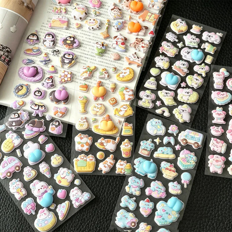 3D Puffy Foam Stickers – Cute Animal Squishy Decals for DIY Foam Craft Stickers Qme