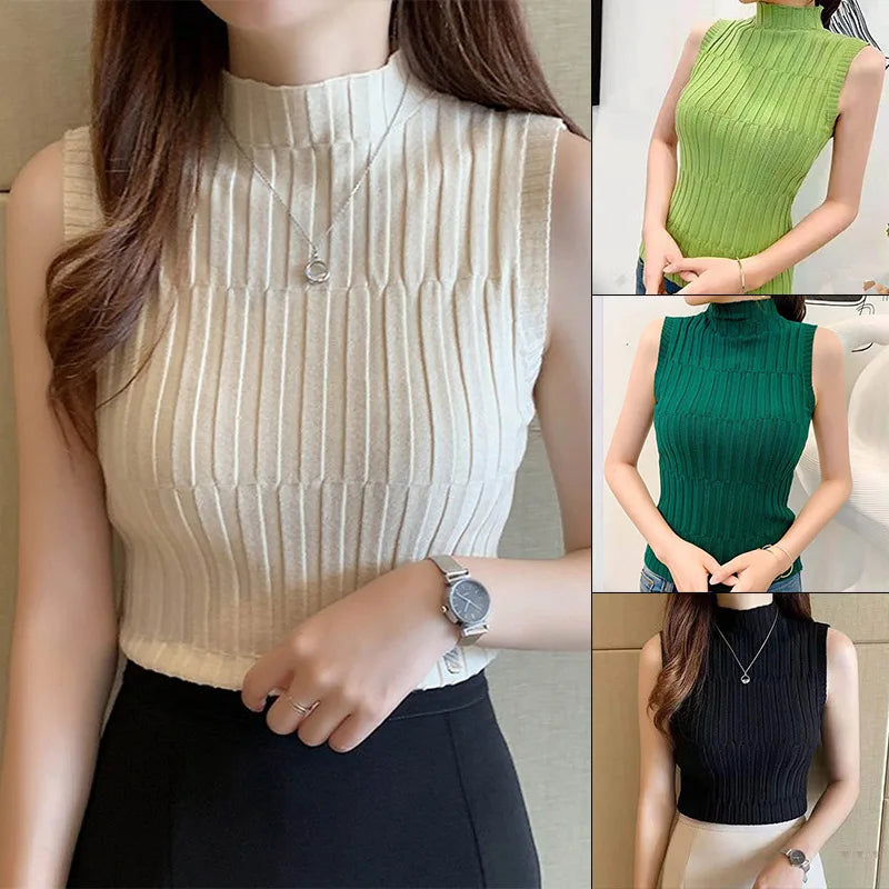 Women's Ribbed Halter Crop Tank Top | 8 Colors | One Size Halter Crop Tank Top Qme