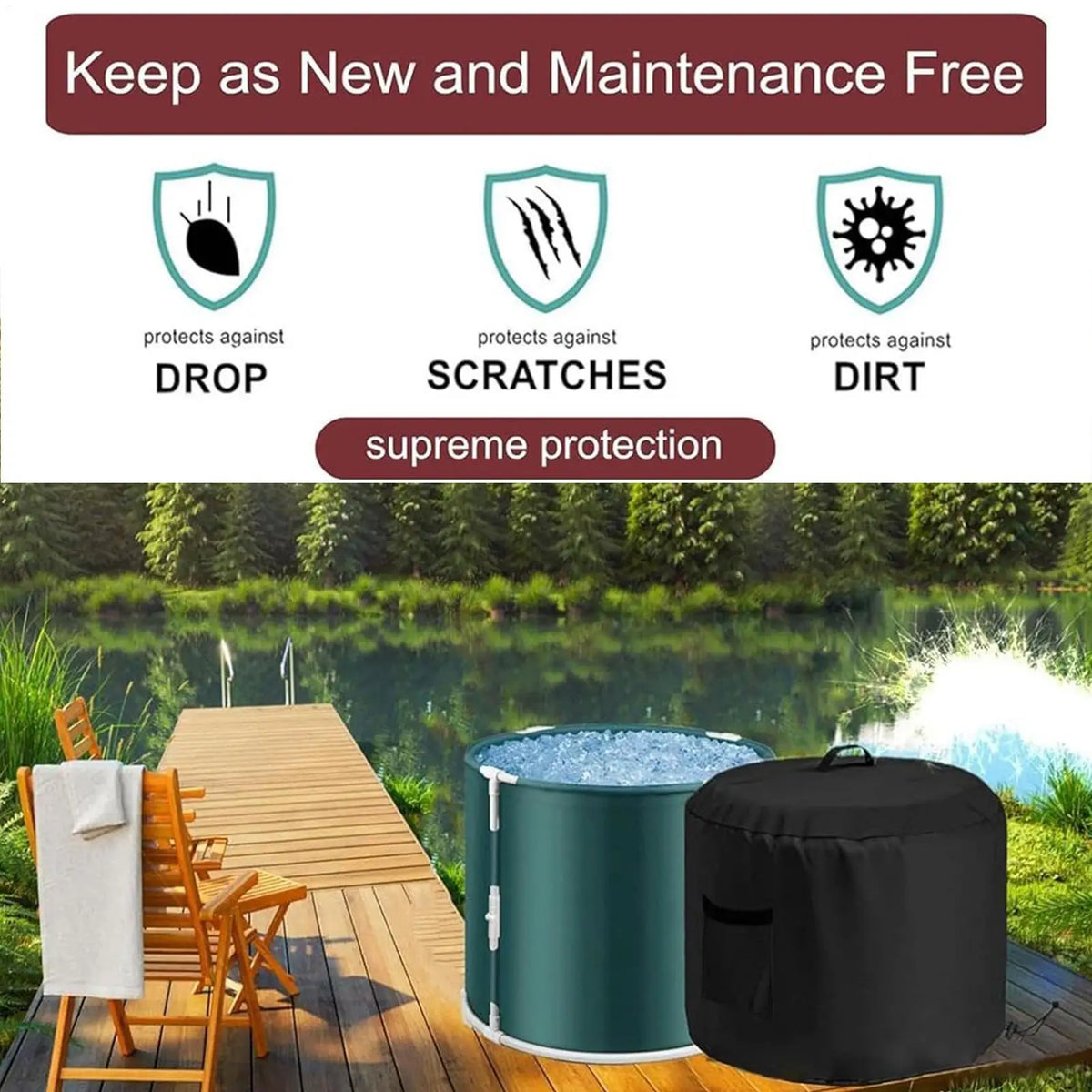 Waterproof Round Fire Pit Cover – Oxford Fabric Weather Shield Fire Pit Cover Qme