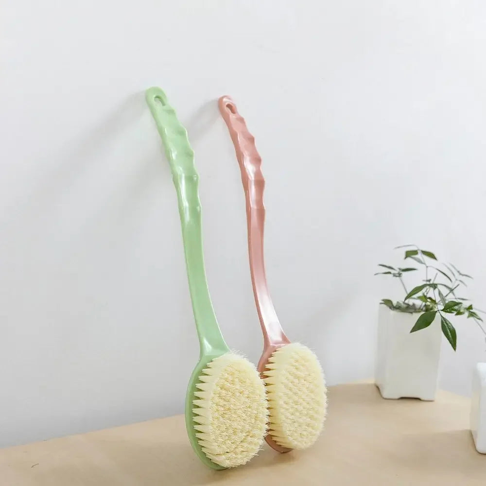 Long Handle Bath Brush – Soft Body Scrubber & Skin Massager Bath Body Brush Qme
