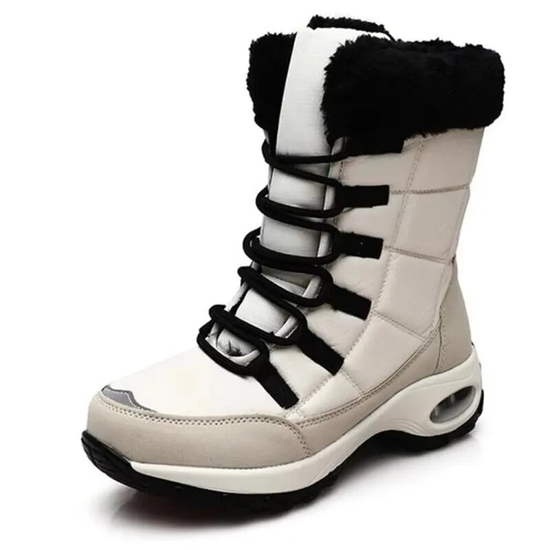Women's Plush Snow Boots – Warm Fur-Lined Platform Ankle Boots Women's Snow Boots Qst
