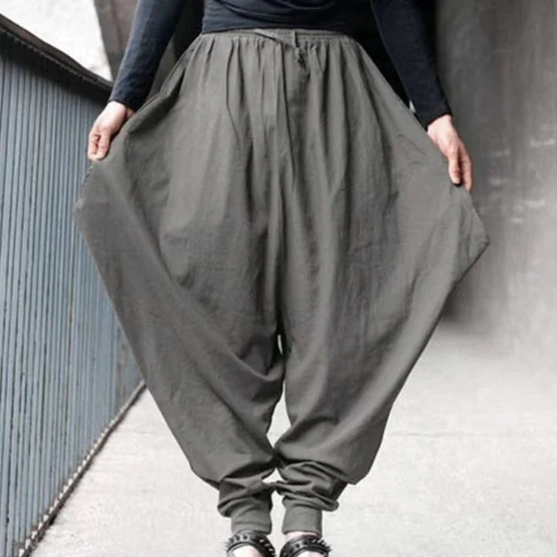 Men's Cotton Drawstring Jogger Harem Pants | Streetwear Jogger Harem Pants Qme