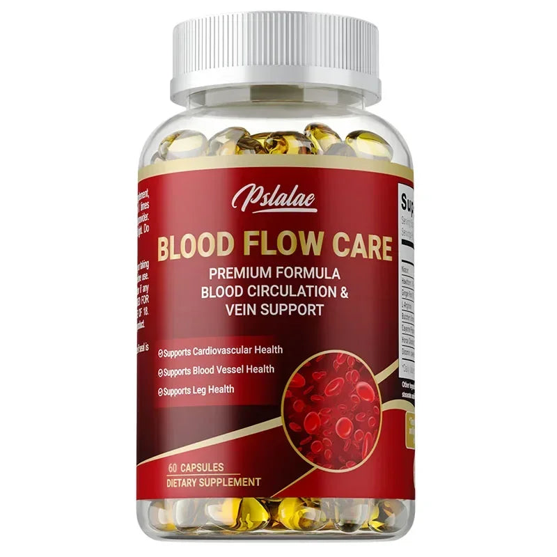 Pslalae Blood Flow Support Supplement – Niacin & L-Arginine Circulation Supplement Qst 60 Capsules