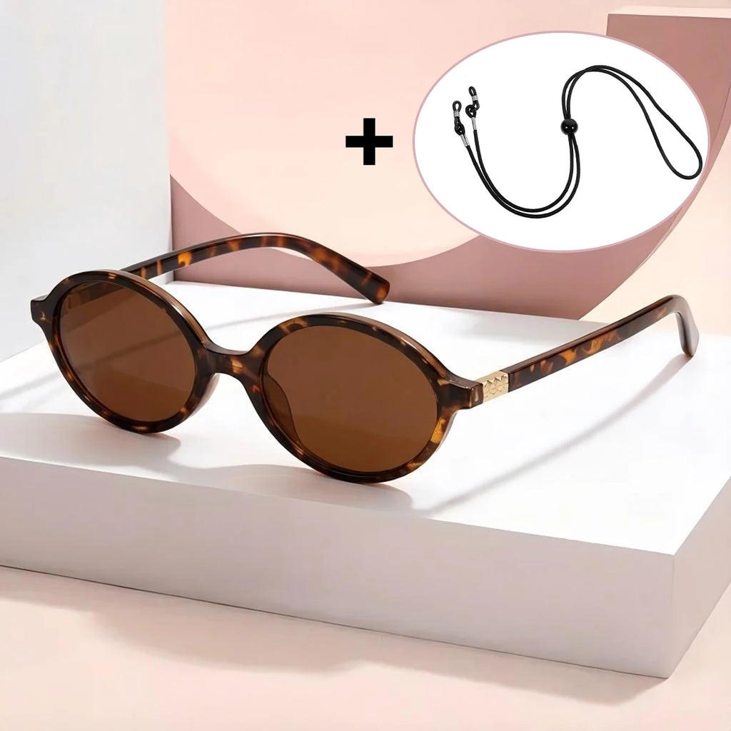 VOPHA Oval Retro Sunglasses UV400 Unisex Small Face S35 Retro Oval Sunglasses Qst Tortoise brown