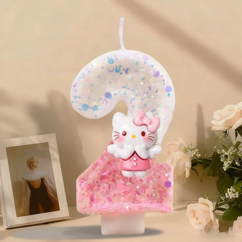 Hello Kitty Pink Number Birthday Candles – Cute Cake Decoration Birthday Number Candles Qme