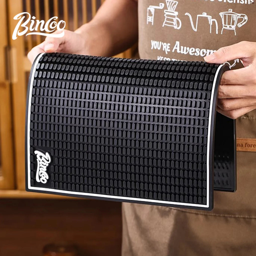 BINCOO Coffee Bar Mat Set – Anti-Slip Silicone Tamper Station Coffee Bar Mat Set Qst