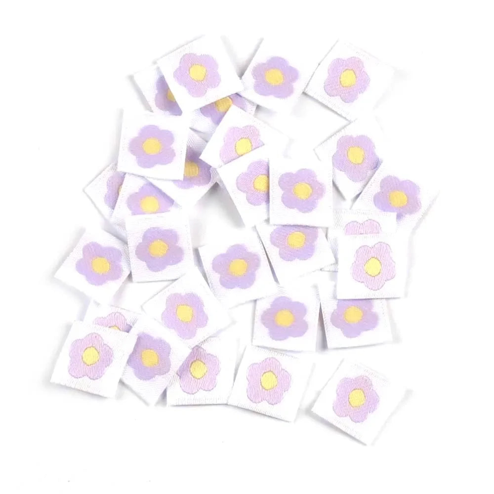 Cute Flower Embroidery Mini Labels – 50pc Sewing & Knitting Tags Embroidery Sewing Labels Qme 5