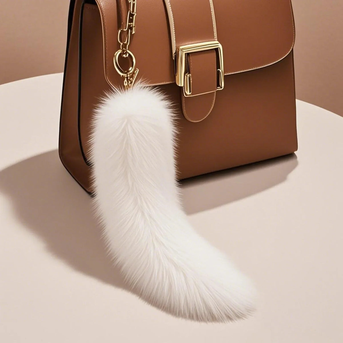 Faux Fur Fox Tail Keychain – Fluffy Bag Charm Pendant Fur Bag Keychain Qme