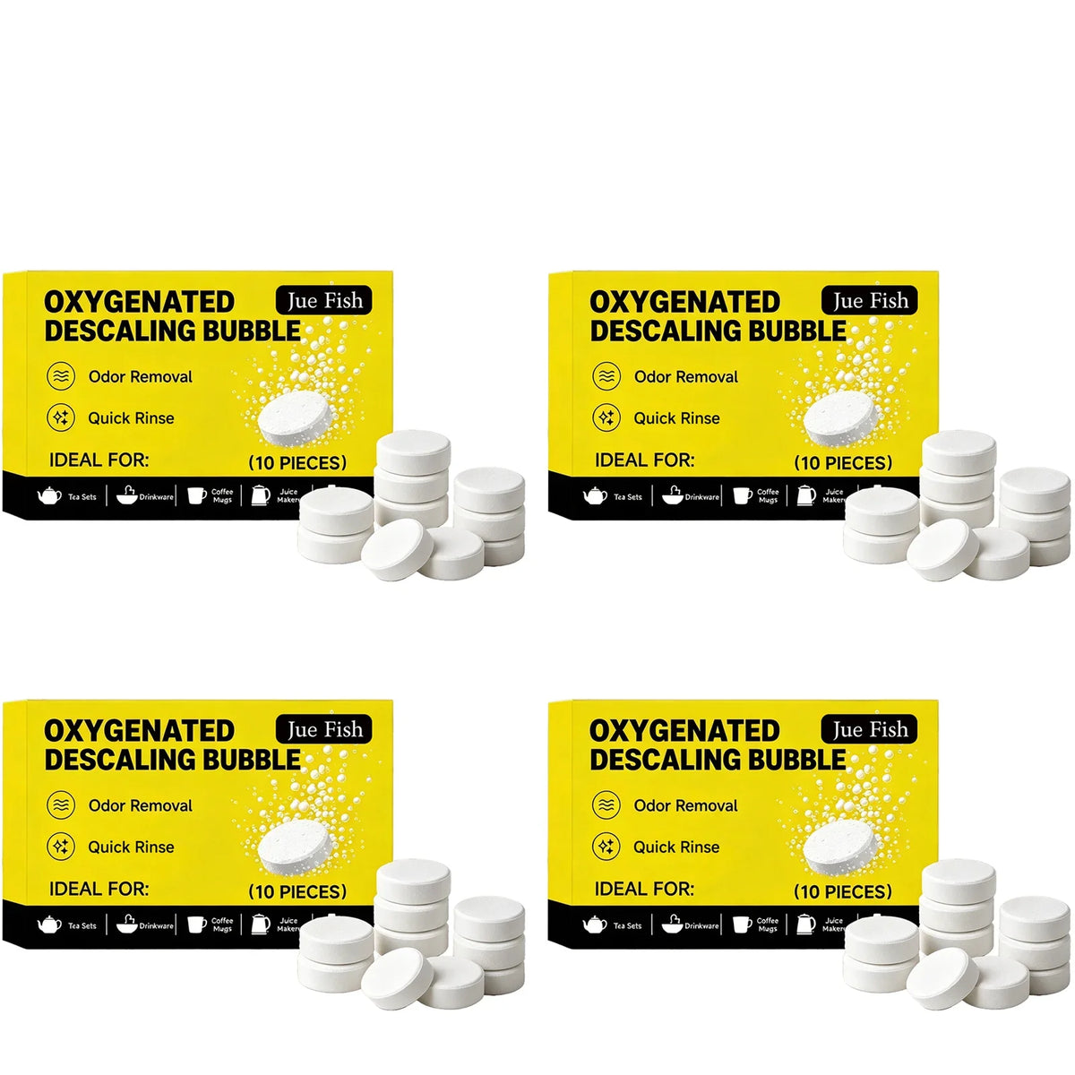 Oxygenated Descaling Bubble Tablets – Limescale Remover Descaling Tablets Qme 4 x 10PCS Boxed