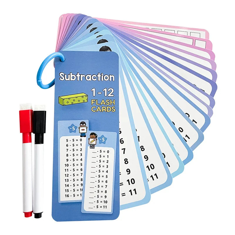 0-12 Times Table Flash Cards – Self-Check Math Learning Math Flash Cards Qme D