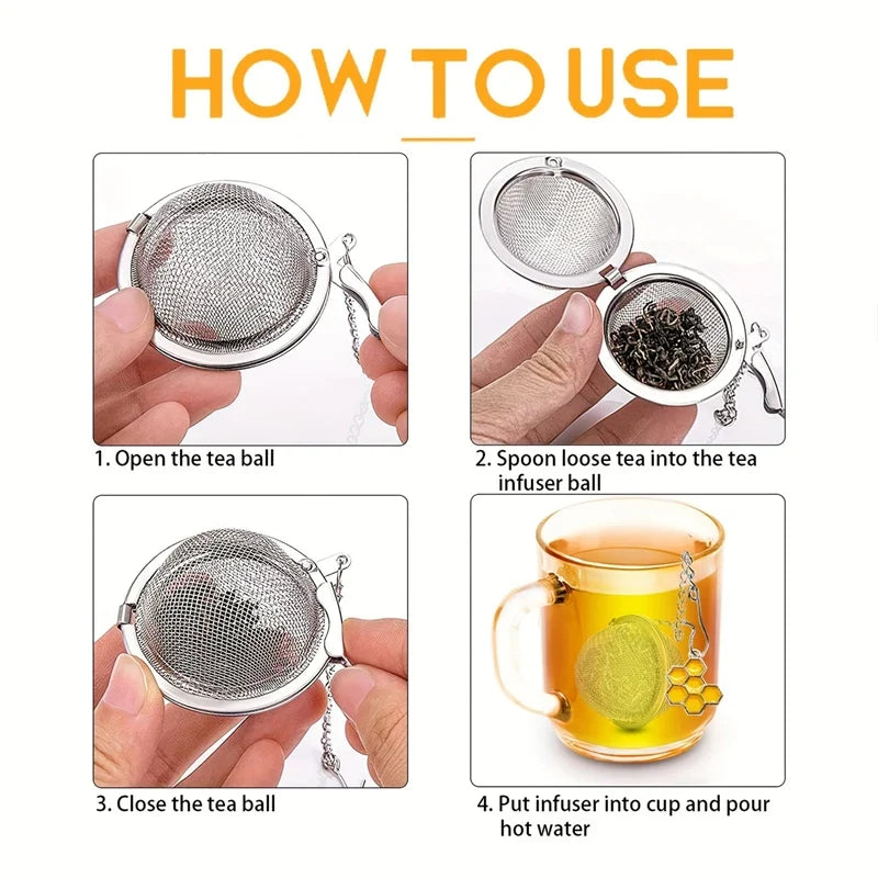 Stainless Steel Mesh Tea Ball Infuser & Spice Strainer Tea Ball Infuser Qme