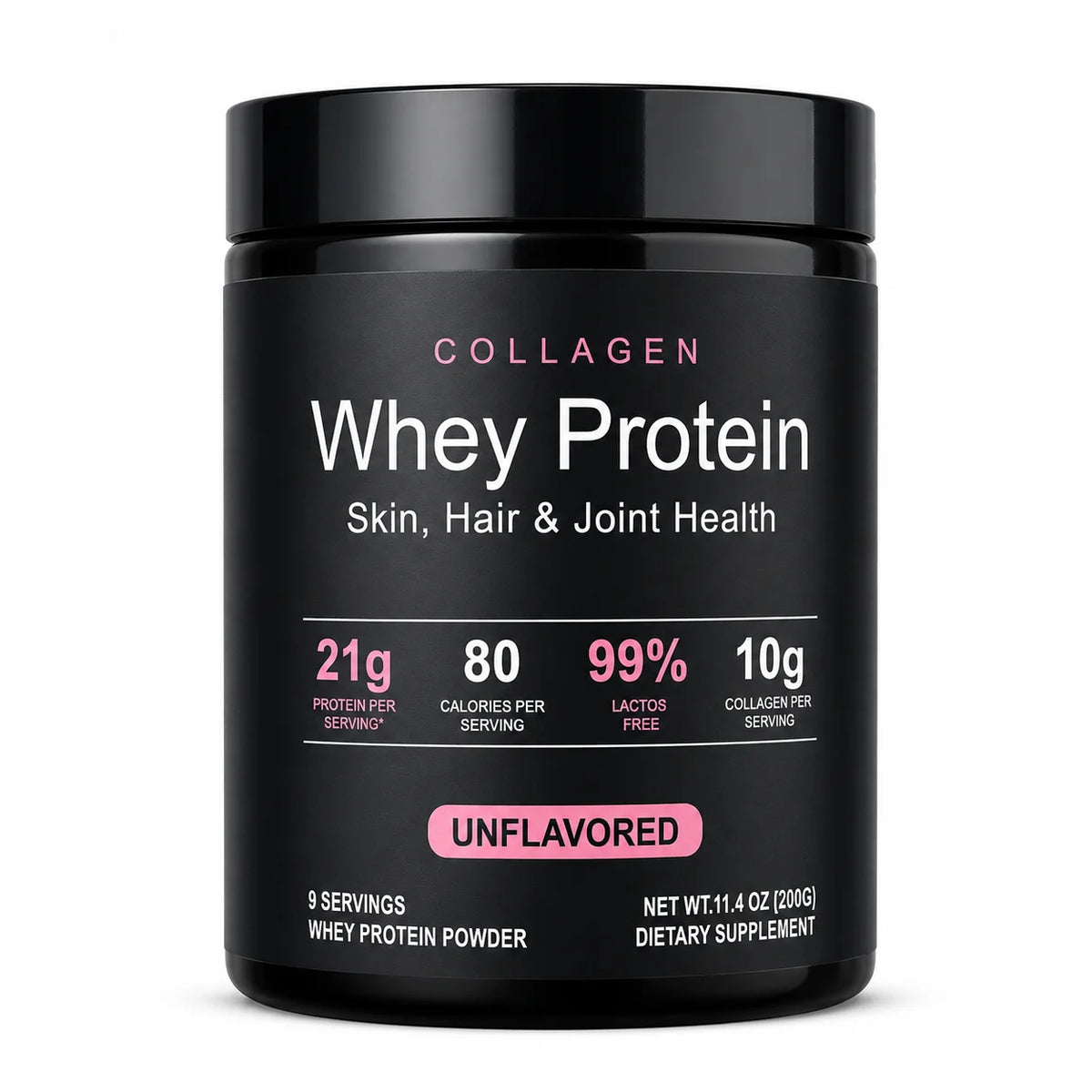 Collagen Whey Protein Powder – Isolate, Peptides & Vitamin C Protein Supplement Powder Qst 200g (Pack of 1)
